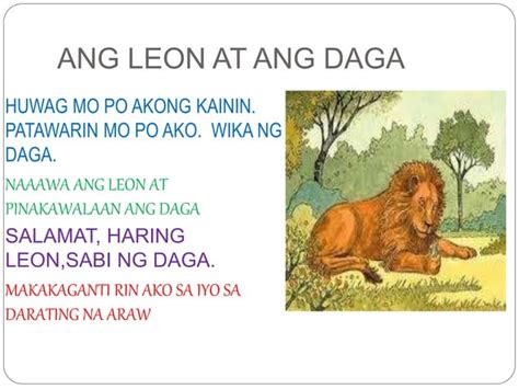 kwentong pambata english with moral lesson|Ang Leon at ang Daga.
